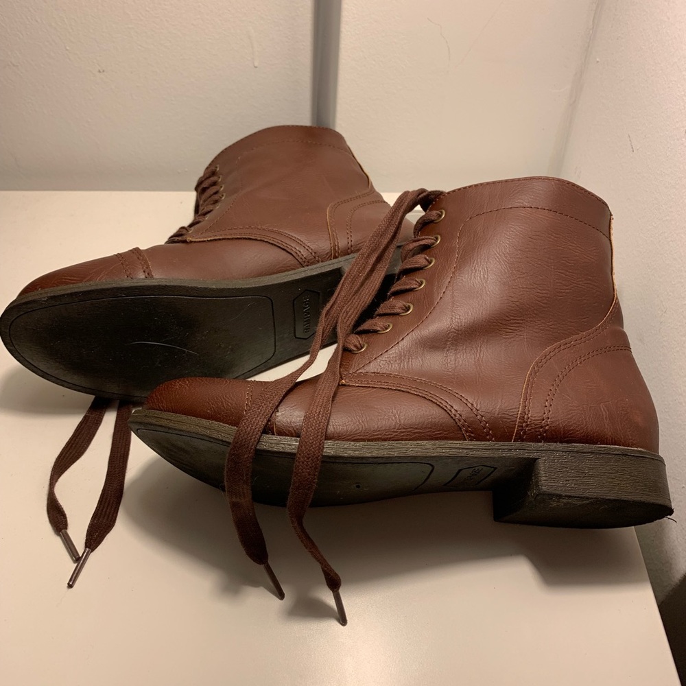 Chocolate brown lace up boots